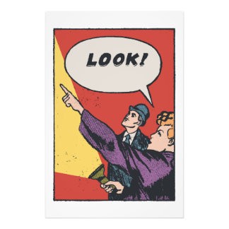 LOOK! The Thing in the Sky • Golden Era Comic Art Fototryck