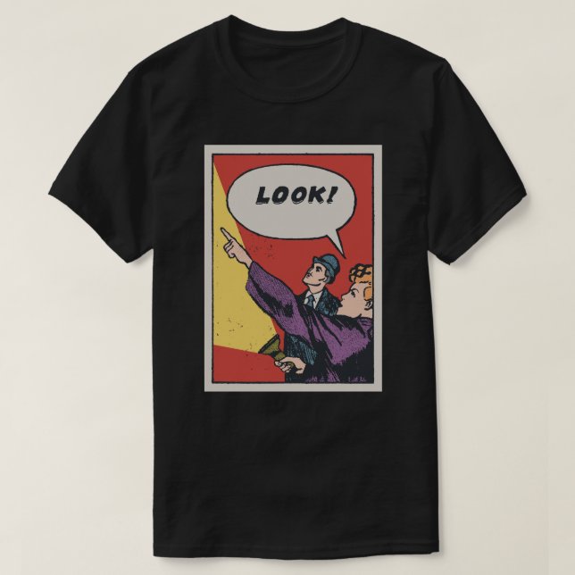 LOOK! The Thing in the Sky • Golden Era Comic Art T Shirt (Design framsida)