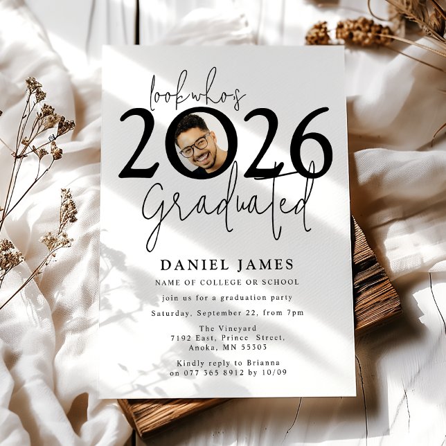 Look who's Graduated Photo Graduation Party Inbjudningar (Skapare uppladdad)