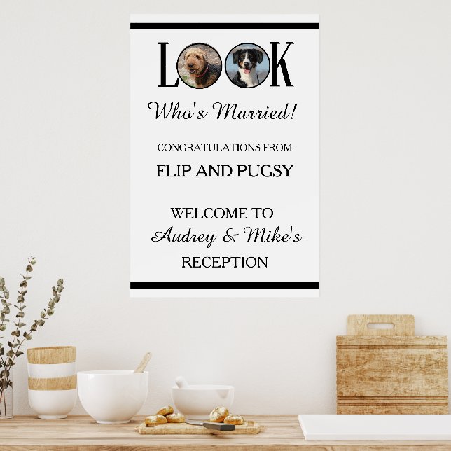 Look Who's Married Dog or Pets Photo Poster (Kök)