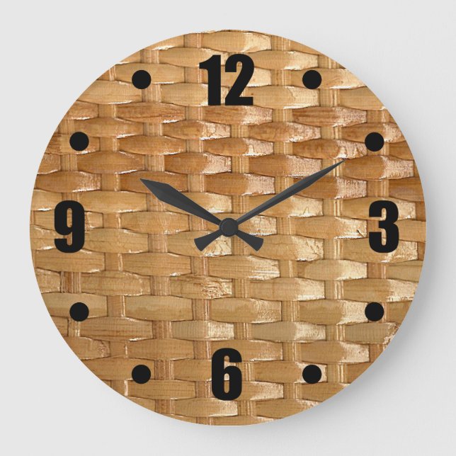 Looken av LacquergnäggandeBasketweave struktur Stor Klocka (Framsida)