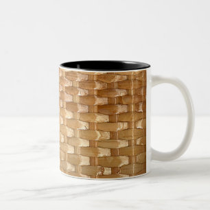 Looken av LacquergnäggandeBasketweave struktur Två-Tonad Mugg