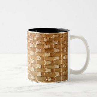 Looken av LacquergnäggandeBasketweave struktur Två-Tonad Mugg