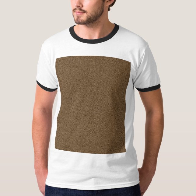 Looken av ombonat brun Suedestruktur för kaffe Tee Shirt (Framsida)