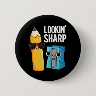 Lookin Vass Funny Pencil Pun Mörk BG Knapp