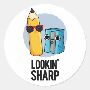 Lookin Vass Funny Pencil Pun Runt Klistermärke