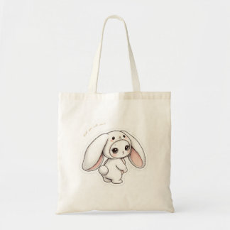 Looking Back Bunny - Adorable Fluffy Rabbit Kawaii Tygkasse