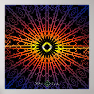 Looking Glass Mandala 2 ( Regnbåge ) Poster
