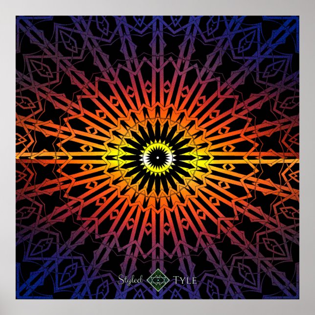 Looking Glass Mandala 2 ( Regnbåge ) Poster (Framsidan)