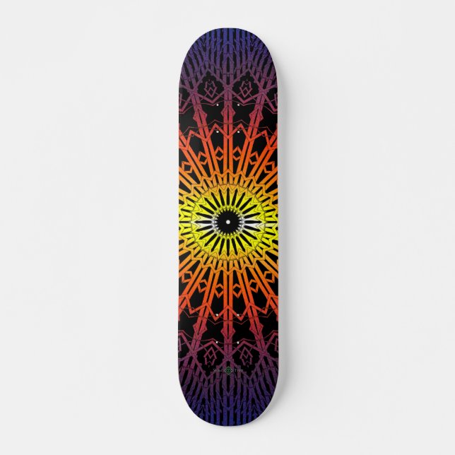 Looking Glass Mandala ( Regnbåge ) Mini Skateboard Bräda 18,5 Cm (Framsida)