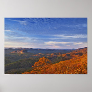 Looking Glass Rock vid soluppgång i Pisgah Poster