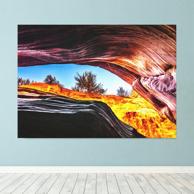 Looking Up in Peekaboo Canyon Canvastryck (Insitu (trägolv))