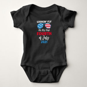 "Lookin's Fly on my First Fjärde juli", Patriotic T Shirt