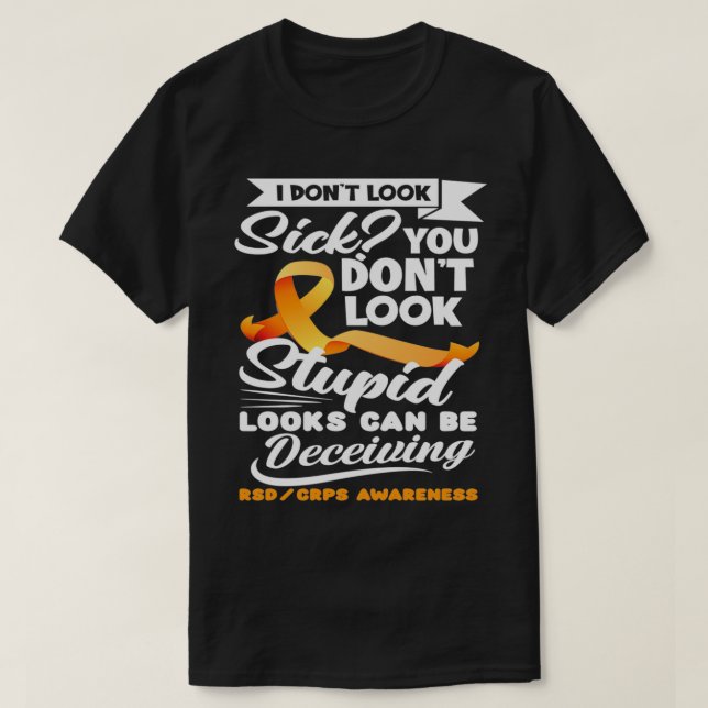 Looks Can Be Deceiving Orange Ribbon RSD CRPS Awar T Shirt (Design framsida)