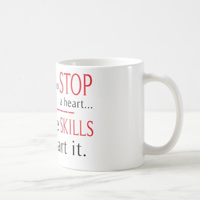 Looksna som stoppar en hjärtasjukvårdmugg kaffemugg (Höger)