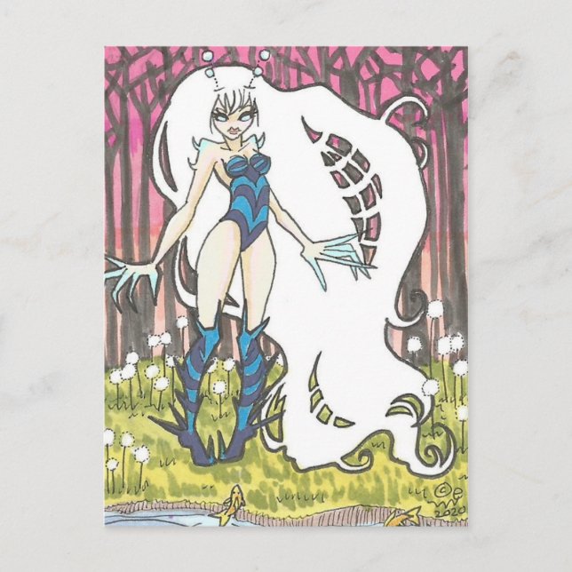Loola Tecknad kryp Fairy Fantasy Art Postcard Vykort (Framsida)