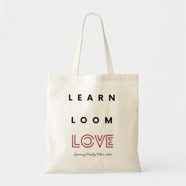 Loom Knitting Tote / Lär Loom Kärlek Tygkasse (Framsidan)