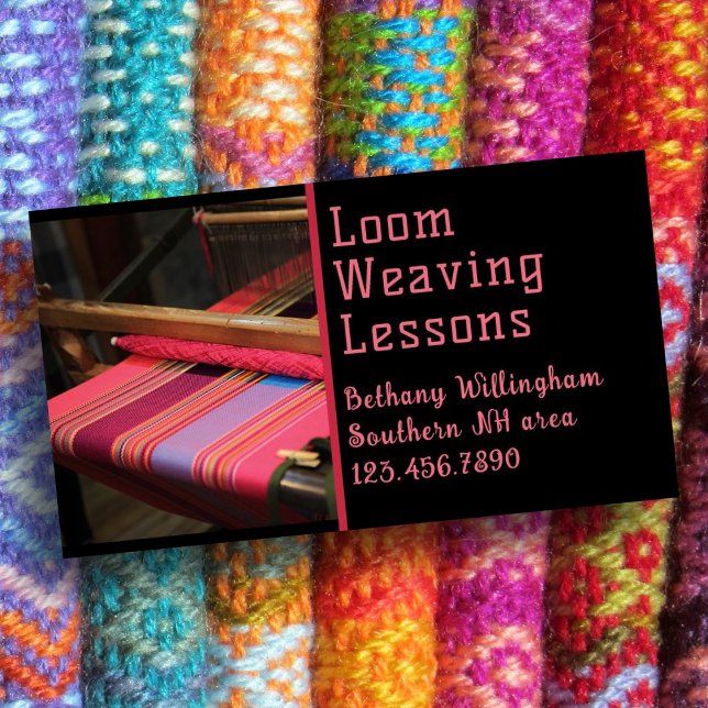Loom Weaking Lessons Magnetiska Visitkort (Skapare uppladdad)