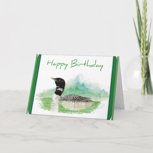 Loon Birthday Card Kort (Framsida)