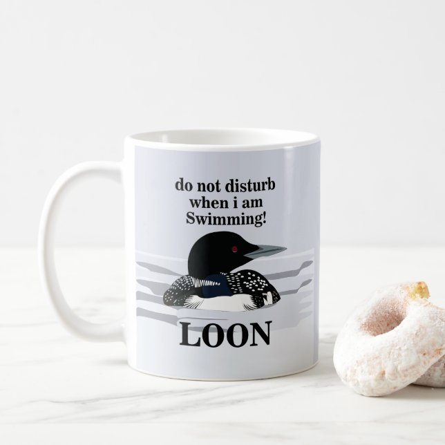 Loon Common Loon Bird Sjö Funny Kaffemugg (Med munk)