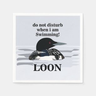 Loon Common Loon Bird Vatten Sjö Party Pappersservett