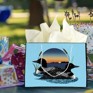 Loon Couple Sunset Blue