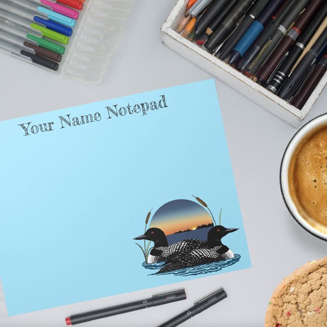 Loon Couple Sunset Blue Anteckningsblock (Skapare uppladdad)