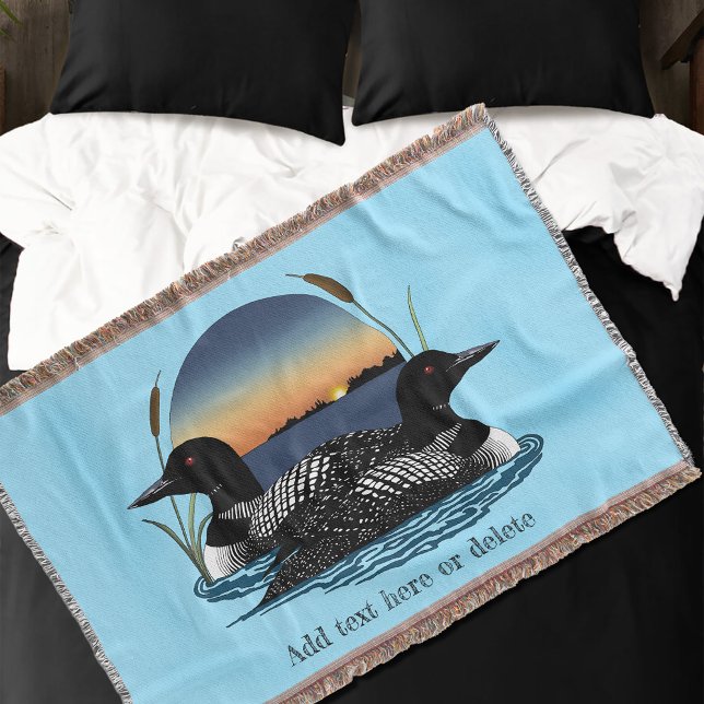 Loon Couple Sunset Blue Filt (Skapare uppladdad)