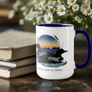 Loon Couple Sunset Blue Mugg