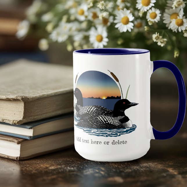 Loon Couple Sunset Blue Mugg (Skapare uppladdad)