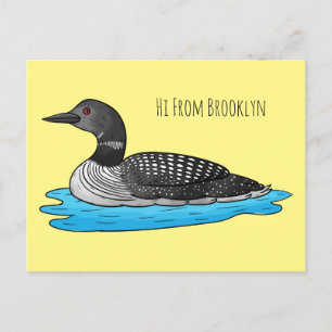 Loon-fågel serieillustration vykort