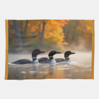 Loon Family i höst Kökshandduk