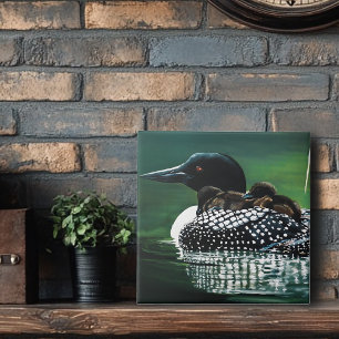 Loon Family Outing Kakelplatta
