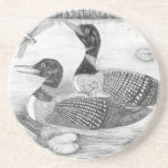 Loon Family Underlägg<br><div class="desc">Loon-familjens simning på sjö</div>