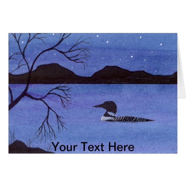 Loon Hälsningskort (Framsidan Horizontal)