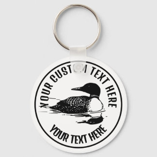 Loon Icon Logotyp Anpassningsbar Keychain Nyckelring