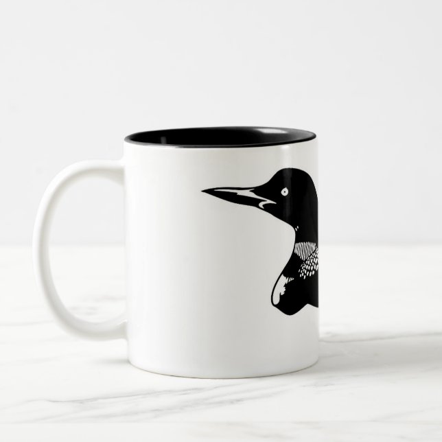 Loon Illustration Two-Tone Coffee Mugg (Vänster)