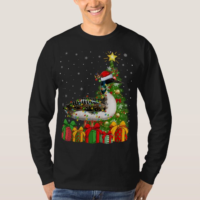 Loon Lighting Julafton Träd Santa Hat Loon jul T Shirt (Framsida)