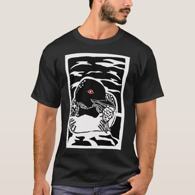 Loon Linolsnitt T Shirt (Framsida)
