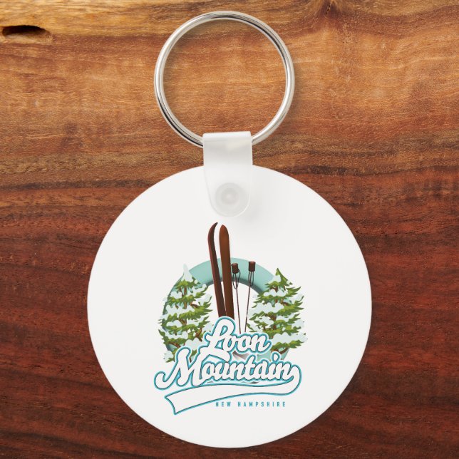 Loon Mountain New Hampshire ski logotyp Nyckelring (Baksida)