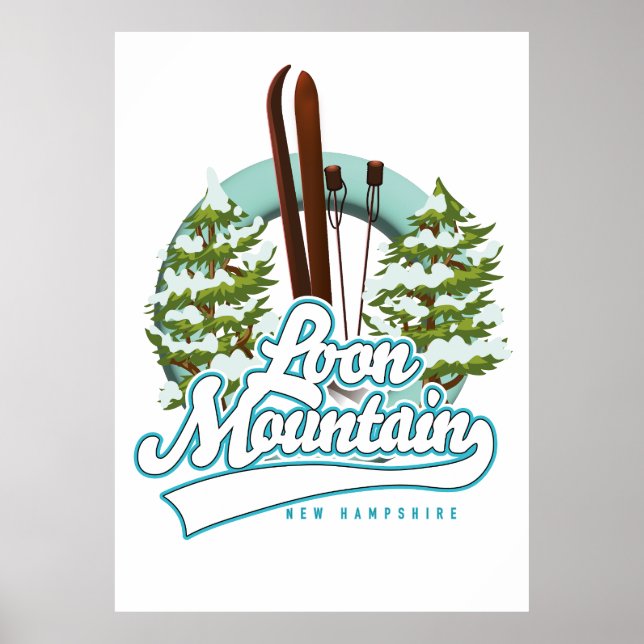 Loon Mountain New Hampshire ski logotyp Poster (Framsidan)