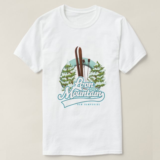 Loon Mountain New Hampshire ski logotyp T Shirt (Design framsida)