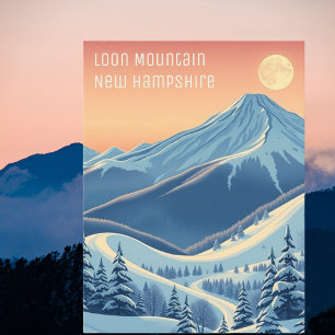 Loon Mountain New Hampshire ski-vykort Vykort