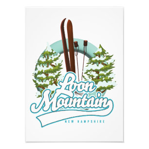 Loon Mountain New Hampshire skid logotyp Fototryck