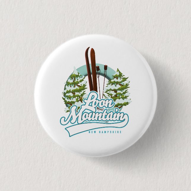 Loon Mountain New Hampshire skid logotyp Knapp (Framsida)