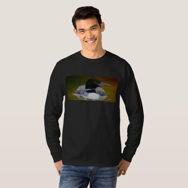 Loon och Uggla Manar Longsleeve T T Shirt (Hel framsida)