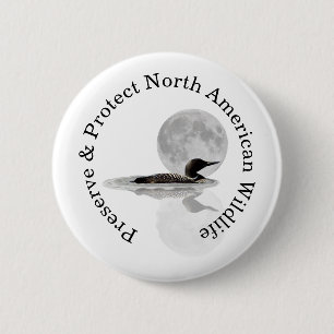 Loon Simmas in the Moonlight Pin Button Knapp