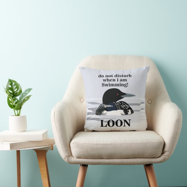 Loon Storlom Fågel Sjö Rolig Kudde (Stol)