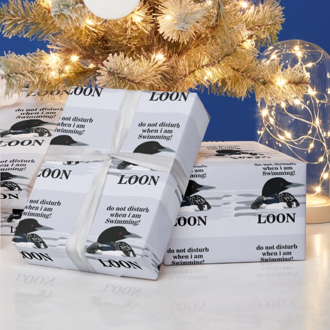 Loon Storlom Fågel Sjö Rolig Presentpapper (Helgdagar)