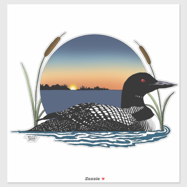 Loon Sunset Blue Klistermärken (Ark)